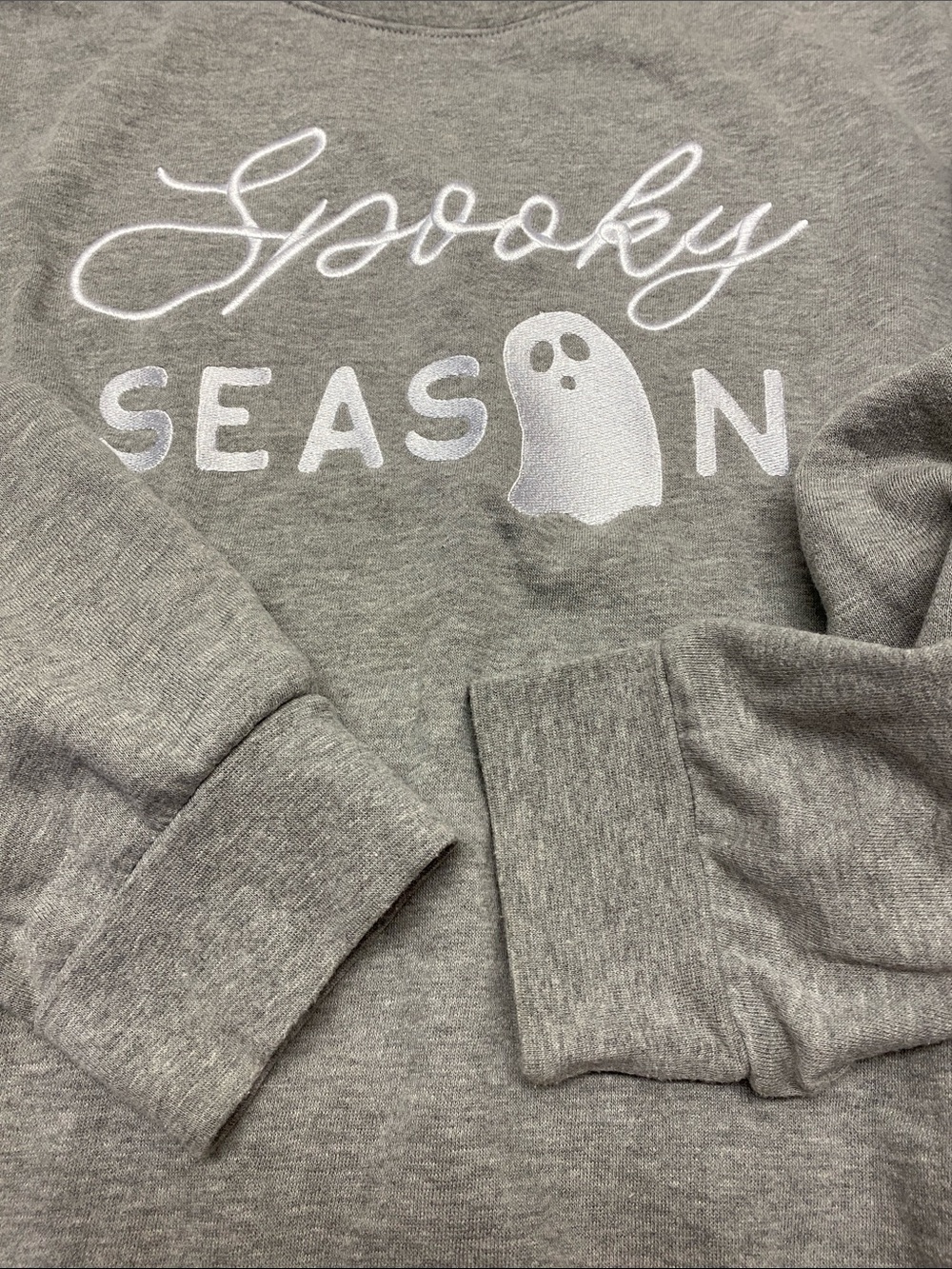 Lane Bryant Gray 'Spooky Season' Embroidered Crew Sweatshirt - Picture 8 of 9